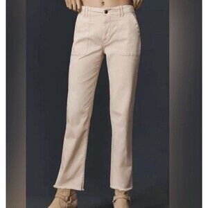 PILCRO ANTHROPOLOGIE Blush Pink Utility Pants Size 29 Cropped Frayed Pockets